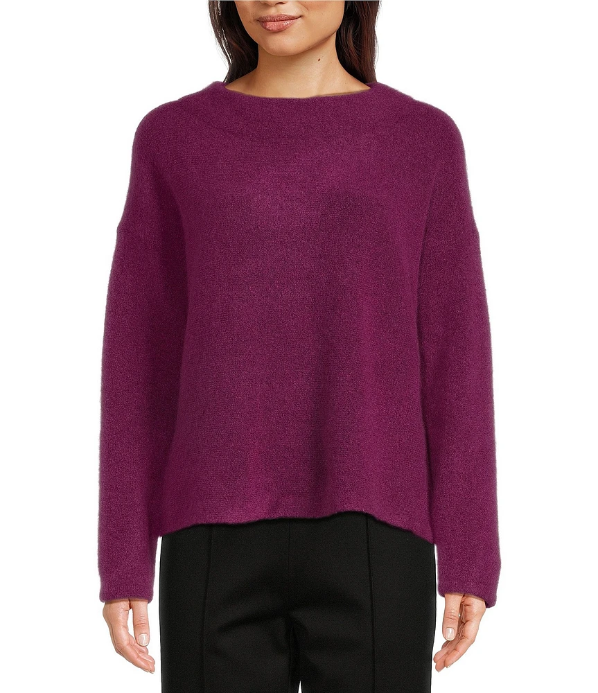 Eileen Fisher Cashmere Blend Funnel Neck Long Sleeve Sweater