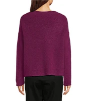 Eileen Fisher Cashmere Blend Funnel Neck Long Sleeve Sweater