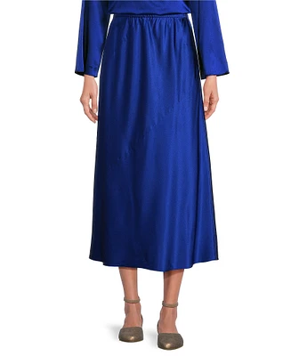 Eileen Fisher Coordinating Stretch Silk Charmeuse Full Skirt