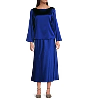 Eileen Fisher Coordinating Stretch Silk Charmeuse Full Skirt