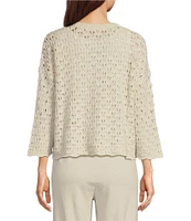 Eileen Fisher Organic Cotton Cashmere Blend Fluff Bracelet Sleeve Sweater