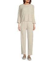 Eileen Fisher Organic Cotton Cashmere Blend Fluff Bracelet Sleeve Sweater
