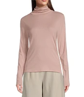 Eileen Fisher Cotton Tencel™ Knit Turtleneck Long Sleeve Sweater