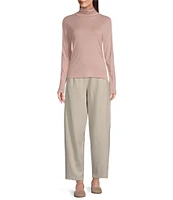 Eileen Fisher Cotton Tencel™ Knit Turtleneck Long Sleeve Sweater