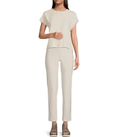 Eileen Fisher Washable Stretch Crepe Slim Leg Ankle Pants