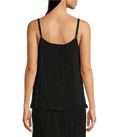 Eileen Fisher Crinkle Silk Scoop Neck Sleeveless Coordinating Cami Top