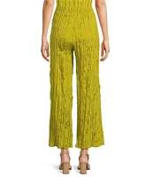 Eileen Fisher Crushed Silk Elastic Waist Pull-On Ankle Coordinating Pants