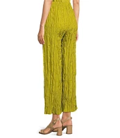 Eileen Fisher Crushed Silk Elastic Waist Pull-On Ankle Coordinating Pants