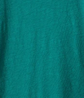 Eileen Fisher Easy Organic Cotton Jersey Knit V-Neck Short Sleeve Tee Shirt