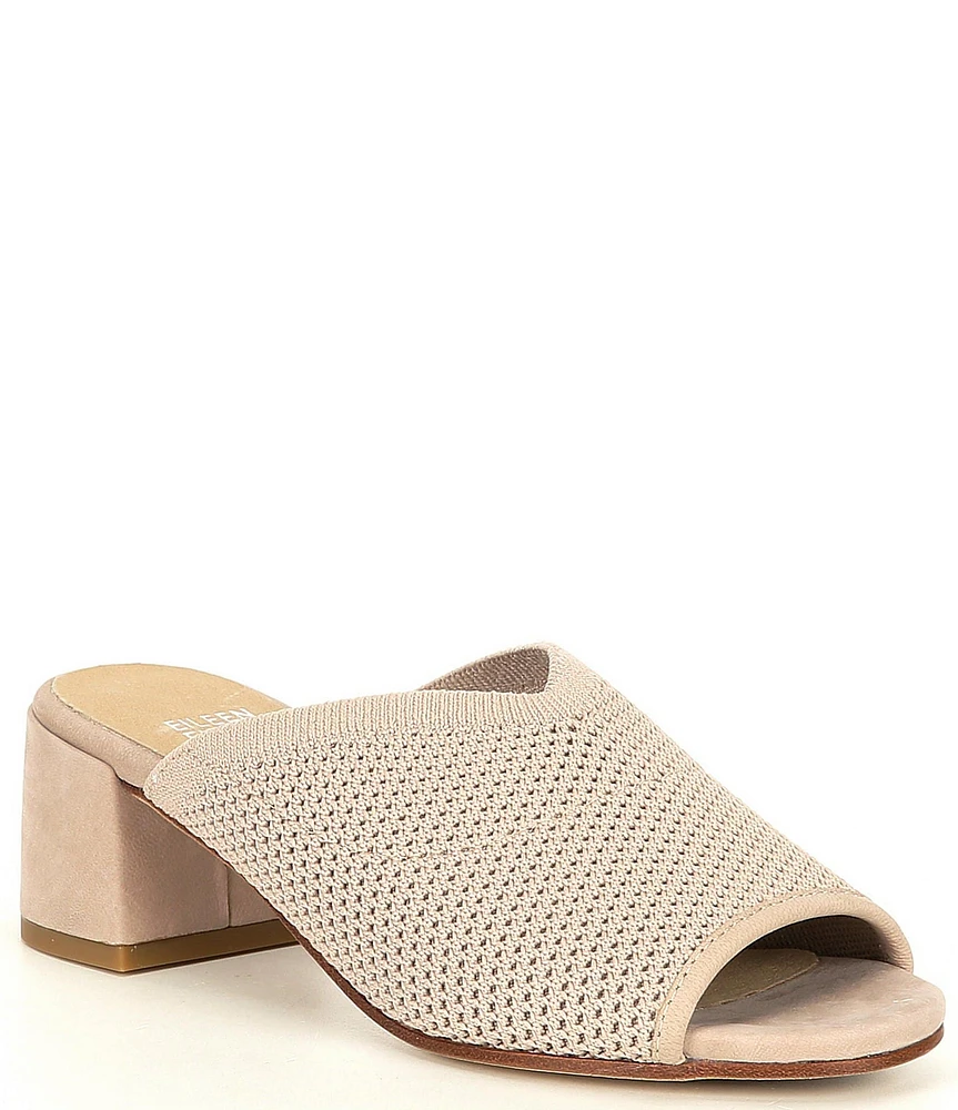 Eileen Fisher Fave Stretch Fabric Block Heel Sandals