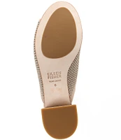 Eileen Fisher Fave Stretch Shimmer Fabric Block Heel Sandals