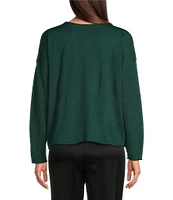 Eileen Fisher Fine Merino Wool Round Neck Long Sleeve Sweater