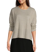 Eileen Fisher Fine Merino Wool Round Neck Long Sleeve Sweater