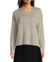 Eileen Fisher Fine Merino Wool Round Neck Long Sleeve Sweater