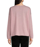 Eileen Fisher Fine Merino Wool Round Neck Long Sleeve Sweater