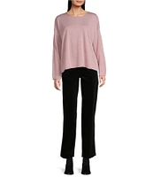 Eileen Fisher Fine Merino Wool Round Neck Long Sleeve Sweater