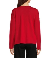 Eileen Fisher Fine Merino Wool Round Neck Long Sleeve Sweater