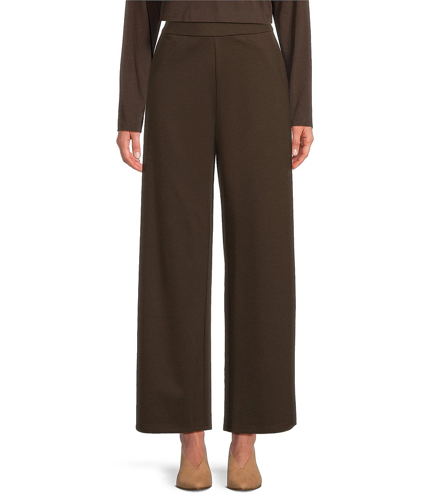 Eileen Fisher Flex Ponte Flat Front Wide Leg Pant