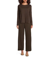 Eileen Fisher Flex Ponte Flat Front Wide Leg Pant