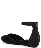 Eileen Fisher Ingle Nubuck Zip Ballerina Pumps