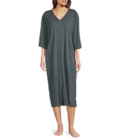 Eileen Fisher Knit 3/4 Sleeve V-Neck Caftan