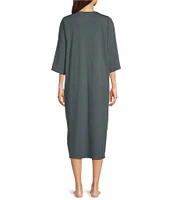 Eileen Fisher Knit 3/4 Sleeve V-Neck Caftan