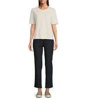 Eileen Fisher Organic Cotton Knit Crew Neck Short Sleeve Tee