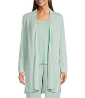 Eileen Fisher Organic Linen Cotton High Collar Long Sleeve Cardigan