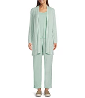 Eileen Fisher Organic Linen Cotton High Collar Long Sleeve Cardigan