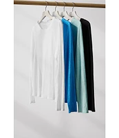 Eileen Fisher Linen Jersey Round Neck Long Sleeve Top
