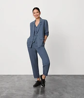 Eileen Fisher Linen Silk Twill Notch Lapel Long Sleeve Blazer
