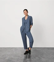 Eileen Fisher Organic Linen Silk Twill Pleated Ankle Pants