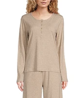 Eileen Fisher Long Sleeve Henley Knit Sleep Top