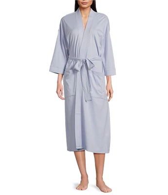 Eileen Fisher Organic Cotton Long Sleeve Shawl Collar Long Knit Robe