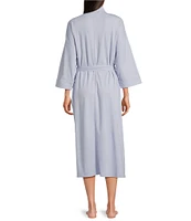 Eileen Fisher Organic Cotton Long Sleeve Shawl Collar Long Knit Robe