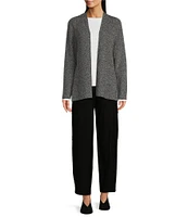 Eileen Fisher Marled Organic Cotton Long Sleeve Open Front Cardigan