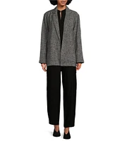 Eileen Fisher Notch Lapel Collar Long Sleeve Open Front Jacket