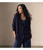 Eileen Fisher Organic Cotton Blend Elastic Waist Straight Leg Pants