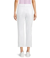Eileen Fisher Organic Cotton Blend Stretch Denim Straight Cropped Jeans