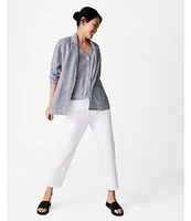Eileen Fisher Organic Cotton Blend Stretch Denim Straight Cropped Jeans