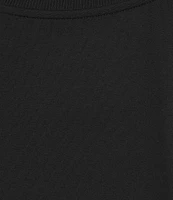 Eileen Fisher Organic Cotton Blend Stretch Jersey Round Neck Short Sleeve Top