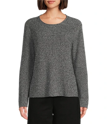 Eileen Fisher Organic Cotton Crew Neck Long Sleeve Sweater