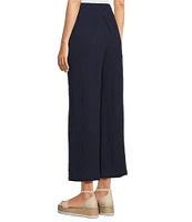 Eileen Fisher Organic Cotton Gauze Elastic Waist Straight Leg Pants