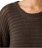 Eileen Fisher Organic Cotton Knit Crew Neck Long Sleeve Sweater