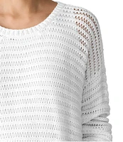 Eileen Fisher Organic Cotton Knit Crew Neck Long Sleeve Sweater