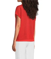 Eileen Fisher Organic Cotton Linen Blend Round Neck Short Sleeve Tee