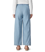 Eileen Fisher Organic Cotton Mid Rise Twill Wide Leg Pants