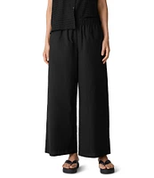 Eileen Fisher Organic Cotton Poplin Wide Leg Ankle Pants