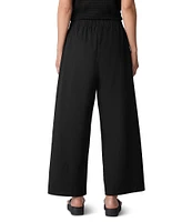 Eileen Fisher Organic Cotton Poplin Wide Leg Ankle Pants