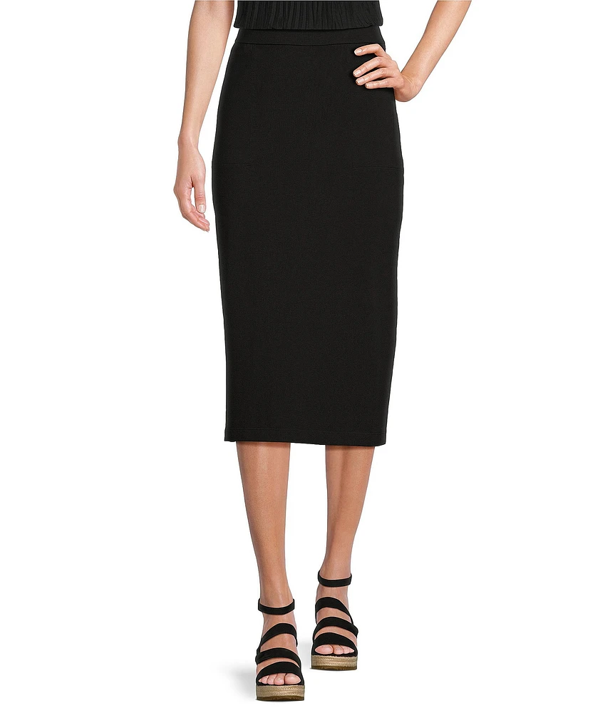 Eileen Fisher Organic Cotton Stretch Jersey Drawstring Pencil Skirt